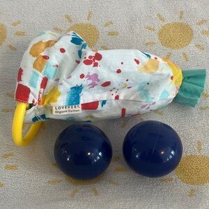 Lovevery heavy and light ball and sensory bag